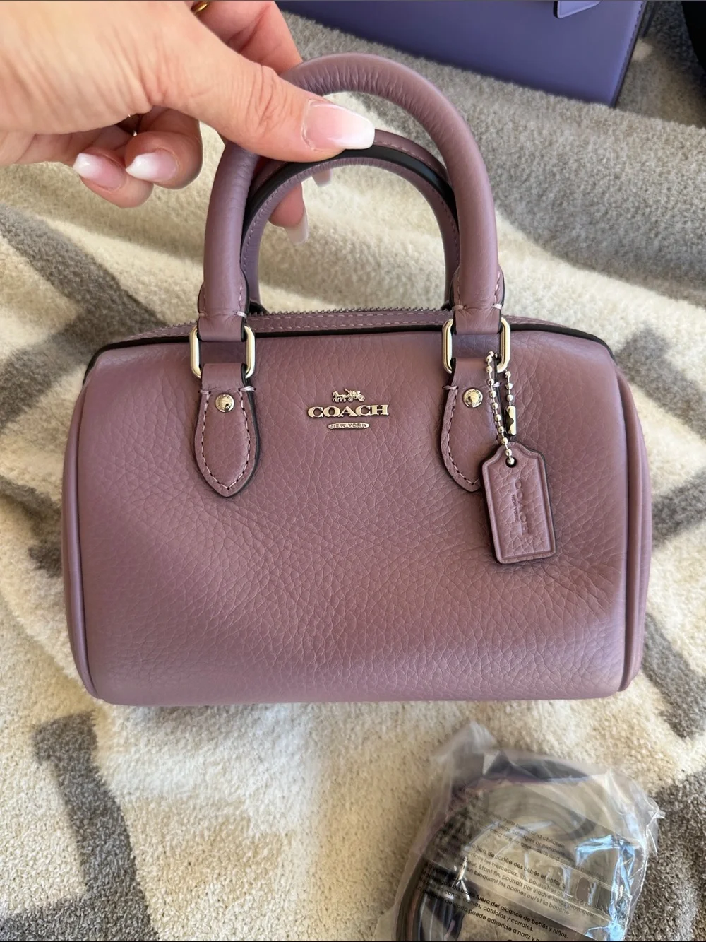 Coach Mini Satchel in Dusty Mauve Pebble Leather